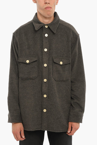 Solid Color DILLINGHAM Overshirt with Double Breast Pockets