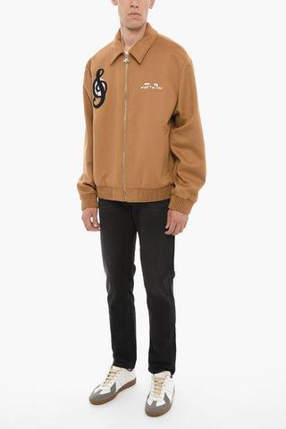 Virgin Wool Jacket with Zip Closure