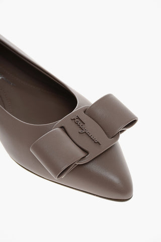 Point Toe VIVA Leather Ballet Flats with Bow