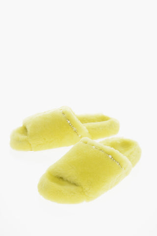 Fur ACINDA Sliders with Rhinestones