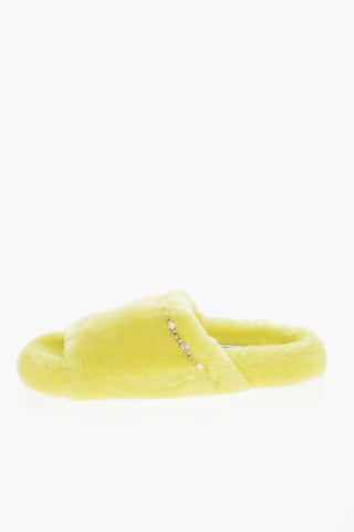 Fur ACINDA Sliders with Rhinestones