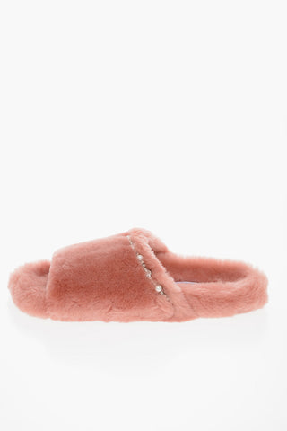Fur ACINDA Sliders with Rhinestones