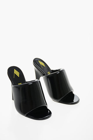 Mules in Vinile REM con Tacco Rivestito 11cm