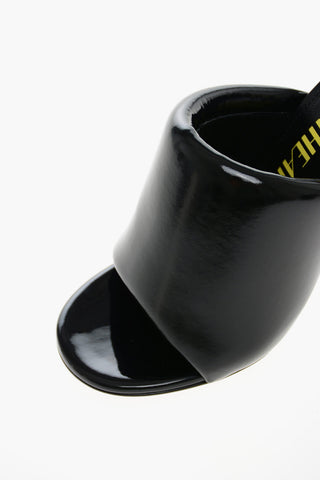 Mules in Vinile REM con Tacco Rivestito 11cm