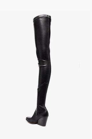 Faux Leather Over-the-Knee Boots COWBOY 8cm