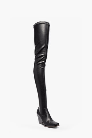 Faux Leather Over-the-Knee Boots COWBOY 8cm