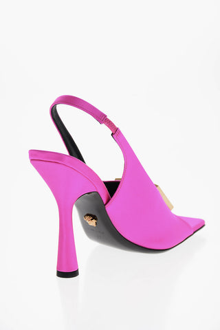 Spool Heel MEDUSA Satin Slingback Sandals 12cm