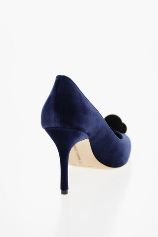 Velour PIERA Pumps with Pon Pons 8cm