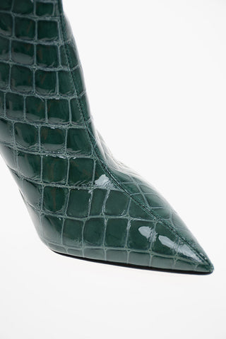 Stivaletti SAINT HONORÈ in Pelle Stampata Effetto Coccodrillo 9cm