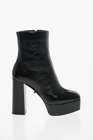 Textured Patent Leather RULLINO Platform Booties 12cm