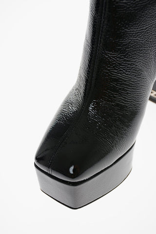 Textured Patent Leather RULLINO Platform Booties 12cm