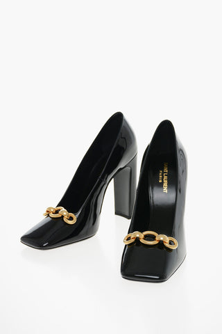 Squared Toe GRUPY Patent Leather Pumps 12cm