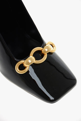 Squared Toe GRUPY Patent Leather Pumps 12cm