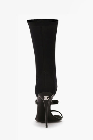 Sock Detail KEIRA Patent Leather Sandals 10cm