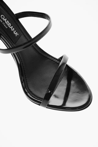 Sock Detail KEIRA Patent Leather Sandals 10cm
