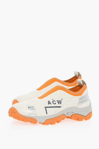 Logo Print Leather Slip On Sneakers 