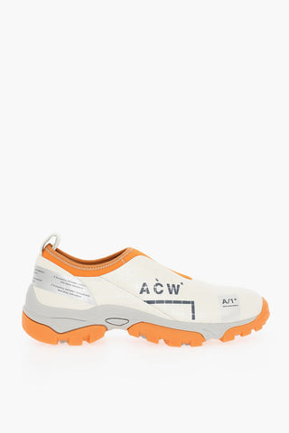 Logo Print Leather Slip On Sneakers 