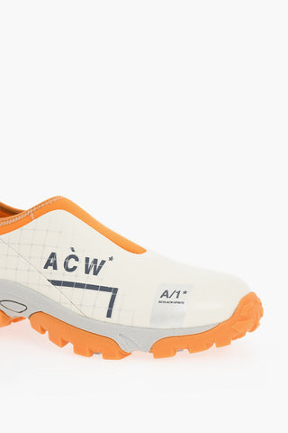 Logo Print Leather Slip On Sneakers 