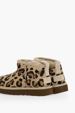 Padded Leopard Print Ponyskin CLASSIC ULTRA MINI Boots