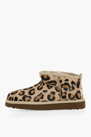 Padded Leopard Print Ponyskin CLASSIC ULTRA MINI Boots