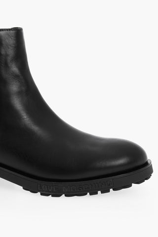 LOVE Logo print Leather Chealsea Boots