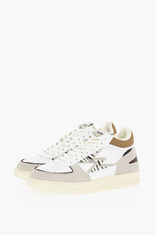 Low-top Sneakers With Animalier Print Ponyskin Detail