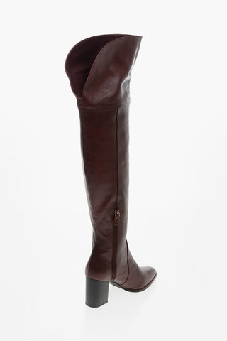 Stivali Sopra al Ginocchio RAYLENE in Pelle con Tacco Squadrato 7cm
