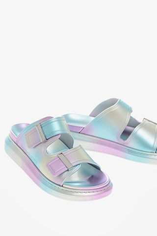Sliders in Gomma Lamè Tie Dye con Doppia Fibbia