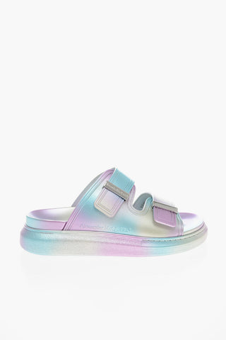 Sliders in Gomma Lamè Tie Dye con Doppia Fibbia