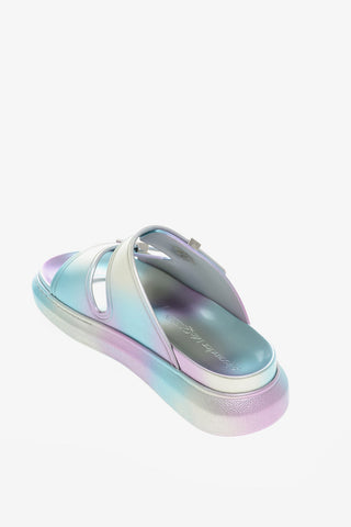 Sliders in Gomma Lamè Tie Dye con Doppia Fibbia