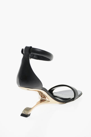 Sandali UPSIDE DOWN in Pelle con Cinturino alla Caviglia 8cm