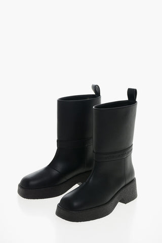 Kunstleder-Stiefeletten SKYLA mit weitem Schaft