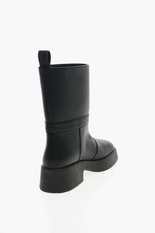 Kunstleder-Stiefeletten SKYLA mit weitem Schaft