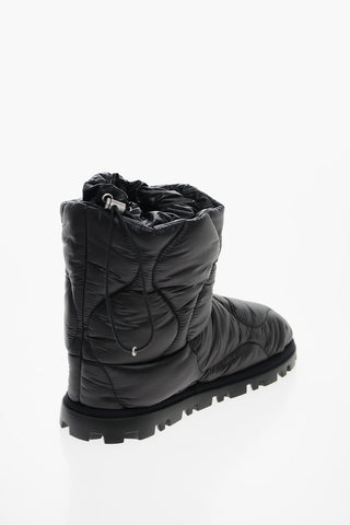 Quilted Nylon Booties with Ankle Drawstring