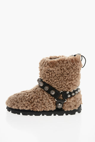 Stivaletti SHOW in Shearling di Montone con Bande Borchiate