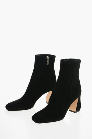 SI Covered Heel Suede Booties 8cm