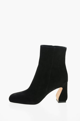 SI Covered Heel Suede Booties 8cm