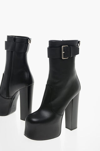Leather PIUM Platform Booties 15cm