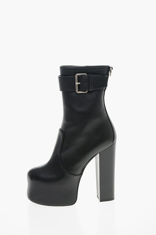 Leather PIUM Platform Booties 15cm