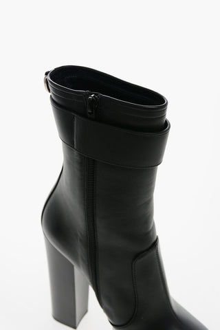 Leather PIUM Platform Booties 15cm