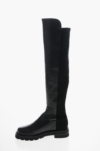 Leather and Fabric LIFT Under the Knee Boots