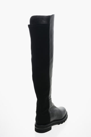 Leather and Fabric LIFT Under the Knee Boots