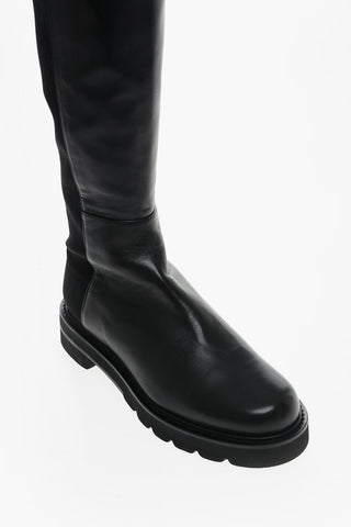 Leather and Fabric LIFT Under the Knee Boots