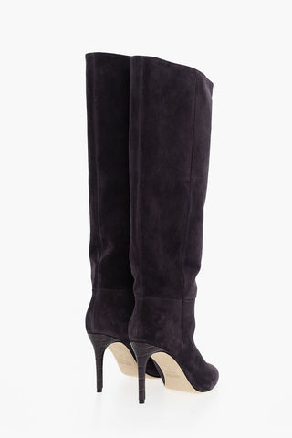 Stivali A Punta In Suede Tacco 10 cm