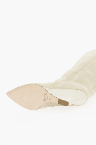 Suede WANDA Pointed Boots Wedge 10 cm