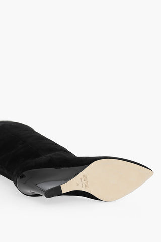 Suede WANDA Pointed Boots Wedge 10 cm