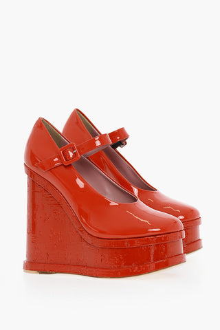 Patent Leather Mary Janes Wedge 14 cm