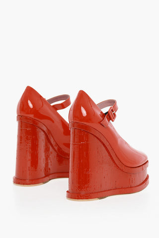 Patent Leather Mary Janes Wedge 14 cm
