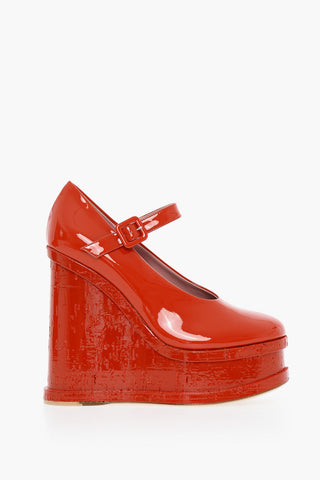 Patent Leather Mary Janes Wedge 14 cm