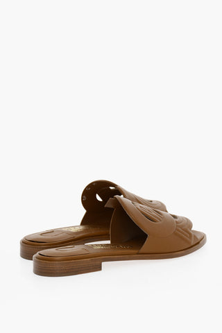 Leather Open Toe Mules